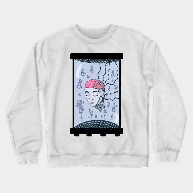 Cyborg Head Crewneck Sweatshirt by Thrylos Store